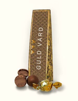 Chokladkort med texten "Guld värd"