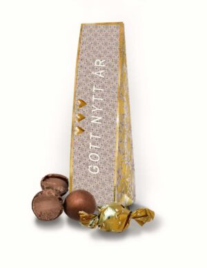 Chokladkort med budskapet Gott nytt år.
