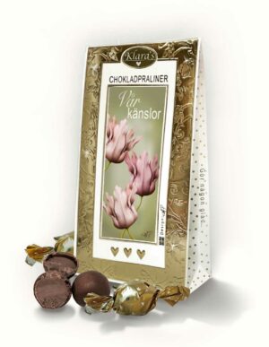 Chokladpraliner från Klara´s Goda Presenter med vårkänsla.