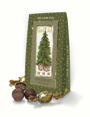 Chokladpraliner från Klara´s Goda Presenter, fin present med budskapet God Jul.
