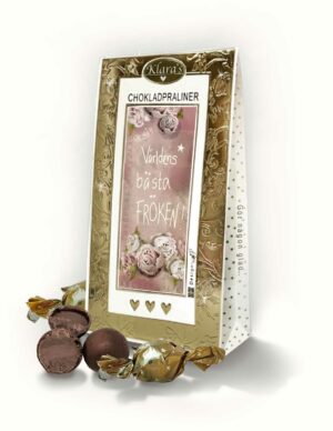 Chokladpraliner till Fröken, fin presentförpackning från Klara´s Goda Presenter.